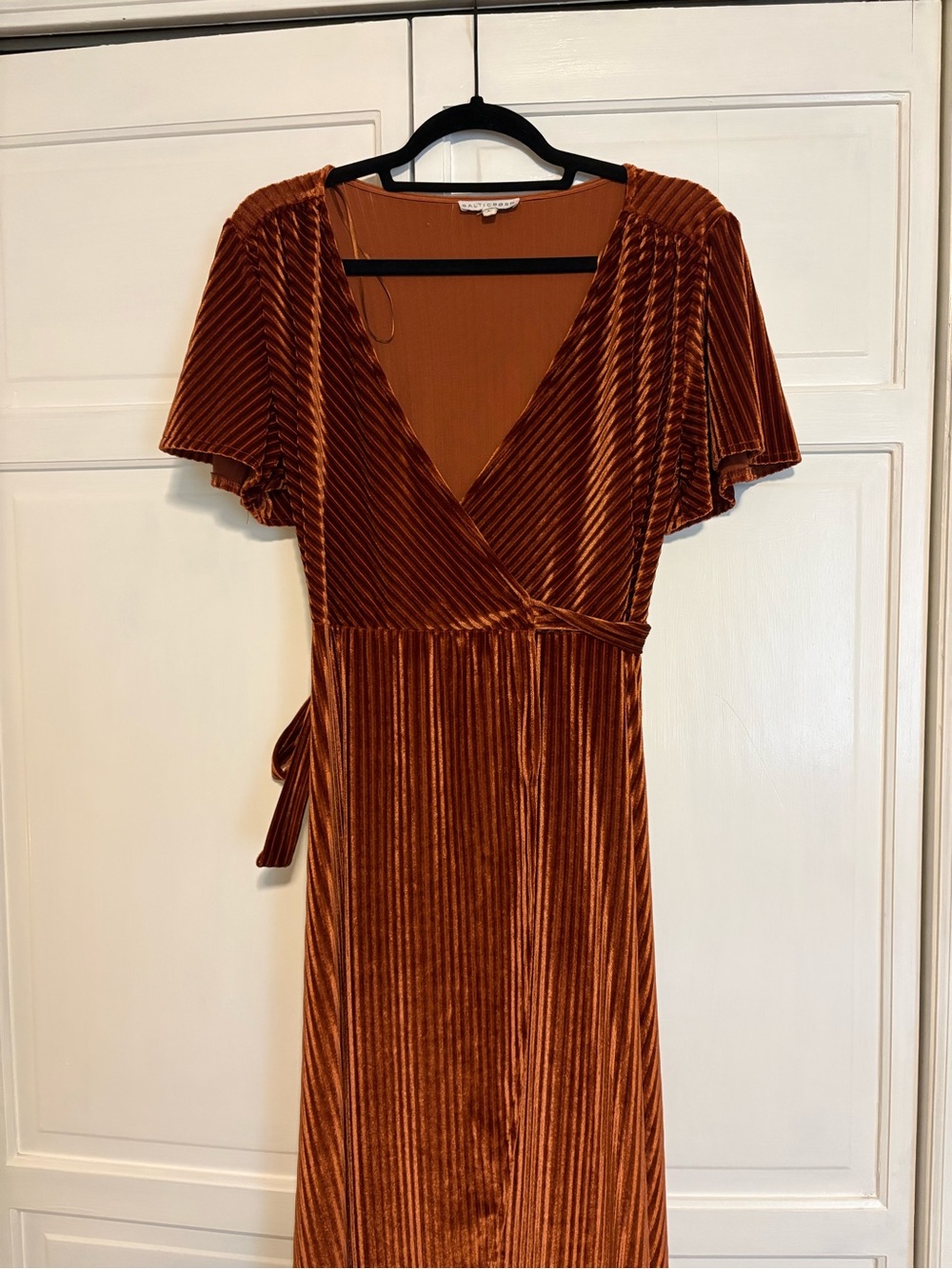 Rust Velvet Wrap Andi Dress - Baltic Born